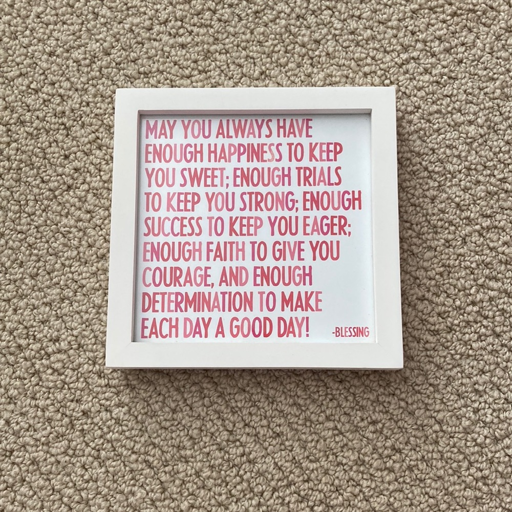 May You Always Have Enough Happiness Quotable Card with Frame 5.75” x 5.75”